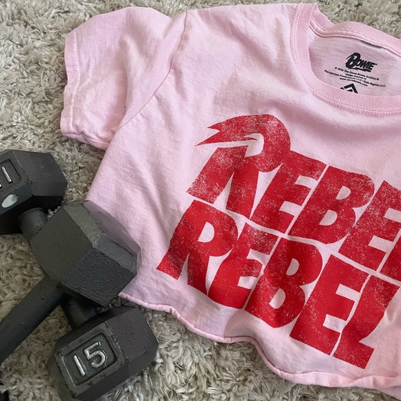 BOWIE (S/M) rebel rebel crop t - Picture 2 of 4